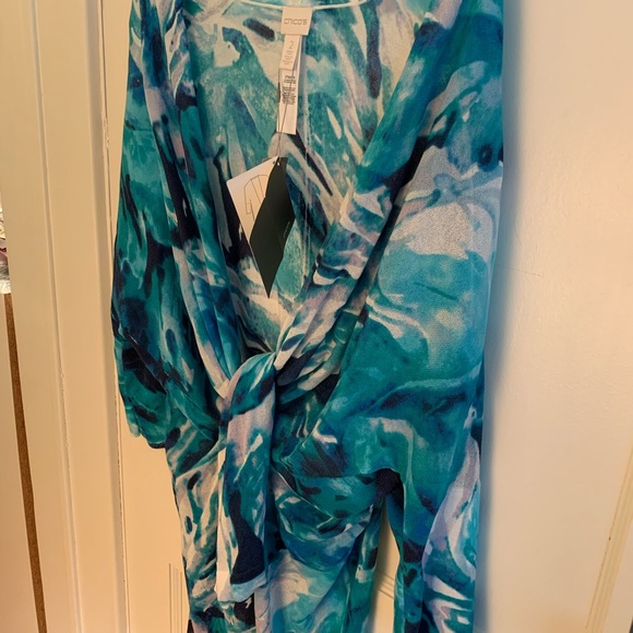 Chico’s Print Long Cardigan Wrap - Picture 6 of 6